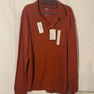 Croft & Barrow Men's Rust Polo Shirt Cabincore Rugged & Relaxed Dadcore Comfy